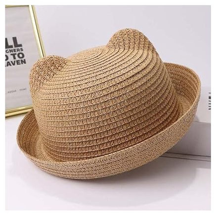 BDAAS Visor Cap Niedlicher Babyhut mit Ohren Sommer Strohhut Mesh Baby Mädchen Jungen Hut Kinder Snapback Baseballmütze Kinder Strand Sonnenhut