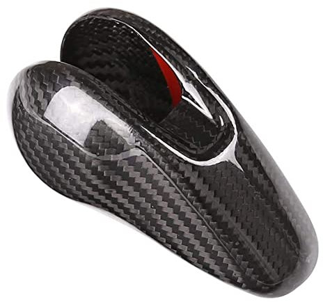 JORAsa Real Carbon Fiber Schaltknauf Head Cover Trim Kompatibel mit Macan 2014–2020 S GTS Panamera 2014–2016 718 2016–2019 (Farbe: Kohlefaser)