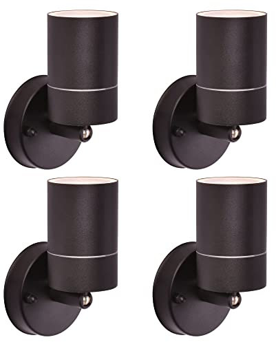 4x Aussenwandleuchte Schwarz aus Edlesthal mit GU10 Fassung Schwenkbar Wandleuchte Wandlampe 109B-B