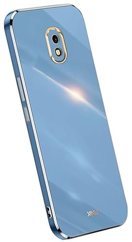 RankOne La Custodia del Telefono è Adatta per Samsung Galaxy J5 2017 (5.2 Inches), Case per Cellulare in Silicone con Telaio Galvanico - Blu navy