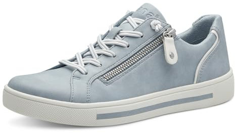 Jana Femmes Baskets Plates avec Fermeture éclair Vegan, Bleu (Sky), 38 EU