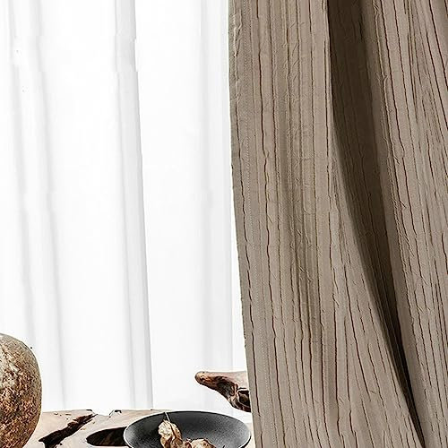 Ayoiow Vorhang Für Zimmertür, Vorhänge Lang 2Er Pack Brown 132X244CM Ür Maximale Verdunkelungsvorhang In Wohnräumen Schlafzimmern Büros Gekräuselte Textur
