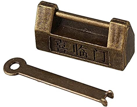 Lucchetto antico mini lucchetto, colore bronzo, materiale in lega di zinco, serratura stile vintage per cassapanca e portagioie