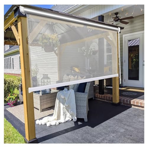 Transparent Vinyl Roller Blinds, HD Transparent Screen, Waterproof Heavy Duty Door and Window Curtains for Balcony Pergola Patio Windproof, Easy to pull down and up ( Size : W160xH350cm/W62.9xH137.7in