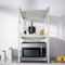 Soporte Extensible para Horno de Microondas,Organizador Estanteria para Encimera de Cocina,Mueble Microondas,Rack de Almaceamiento 2 Niveles,40/64 * 36,5 * 78 cm-Blanco