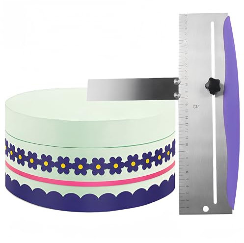 Grattoir à gâteau en acier inoxydable de 30,5 cm, grattoir à gâteau, lisseur et lisseur, spatule de glaçage réglable, spatule de cuisine pour mousse, fromage, gâteau à la crème