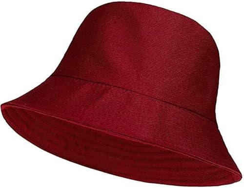 HAJRA® Unisex Baumwollhut, Sommer-Sonnenhut, einfarbig, ideal für Jagd, Wandern, Camping, Angeln, Urlaub, Fischerhut-Design, passend für alle Männer, Frauen, Jugendliche, 56–58 cm, kastanienbraun, One