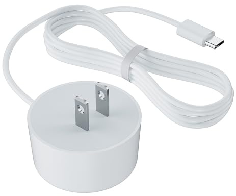 Replacement 5V AC Charger Power Supply Cable, Compatible with Google Home Mini Speaker, 5FT Micro USB Power Supply Cord, 5V 1.8A, White, Long