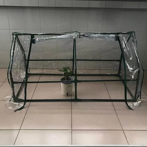 Gbtdoface Mini serra da giardino, portatile, piccola serra in plastica PVC per piccoli giardini trasparente, serra per pomodori con porte arrotolabili per piante da interni ed esterni (senza cornice)