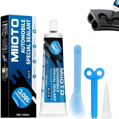 100 ml Black Silicone Sealant, Windscreen Sealant, Black Silicone Sealant Waterproof, High Temperature Silicone Sealant for Cars, Windows, Car Roofs, Good Weather Resistance and Anti-aging Properties
