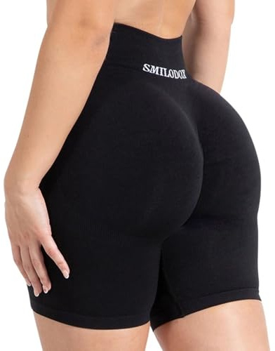 SMILODOX Shorts Damen - Maria Solid Scrunch Kurze Hose - Shaped Fit Sporthose, Hotpants Damen kurz Booty Scrunch, elastischer Bund, angenehm auf der Haut