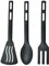 Vriusi 3pcs Multicolor Nylon Kitchen Utensils Set, Heat Resistant Cooking Spoon, Slotted Turner, Spatula, Fork, Perfect for Cooking, Baking, Travel & Camping