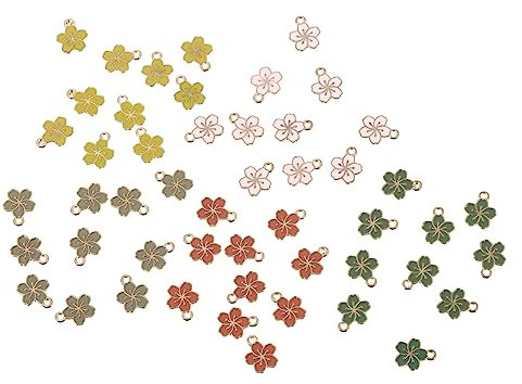 GLSTOY 50pcs Flower Pendant Charms Metal Jewelry Making Charms for Diy Jewelry Making