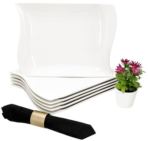 MamboCat Ivory 6er Set Speiseteller I elfenbeinweiße Porzellan-Essteller für 6 Personen I große Teller für Hauptmahlzeiten & Co. für Frühstück, Mittag, Kaffee & Abendbrot