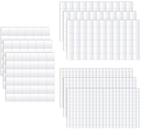 6 Sheets Foam Adhesive Squares, 682pcs 3D Pop Foam Squares, Small White Double Sided Self Adhesive Dots, Precut Squares Strips Foam Tape for Christmas Scrapbook DIY Crafts Office Supplies, 3 Sizes