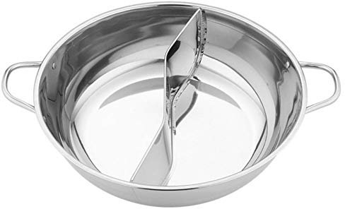Hot Pot with Divider - Stainless Steel Shabu Shabu for Induction