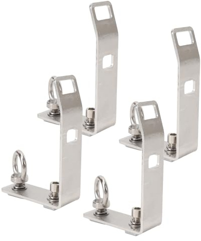 Leiter-Laststopper, 4 Stück, Ersetzen T-Nut-LKW-Querstange, Edelstahl mit Haken, für Brennholz, Ski, Kajak, Einfach zu Installieren und zu Entfernen