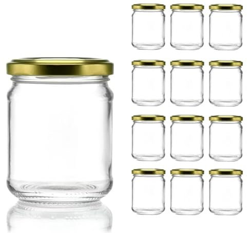 Firmadigaranzia srl Barattoli in vetro per marmellate e omogeneizzati da 212 ml con tappo twist off 63MM 24PZ - Vasetti vuoti in vetro da 212 ML per marmellate, conserve, cinfetture e bomboniere