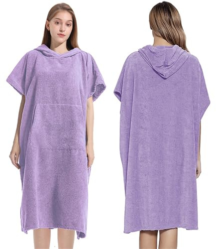 RUITOTP Frottee Badeponcho Damen Herren - Strandponcho Baumwolle Surf Poncho Erwachsene Handtuch Kapuze Bade Surfponcho Bademantel