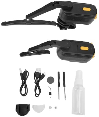 Yctze Motorradhelm Wischer 1200mah Wiederaufladbare Universal Helm Windschutzscheibenwischer 2 Einstellbare Geschwindigkeiten Einziehbarer Scheibenwischer für Visier