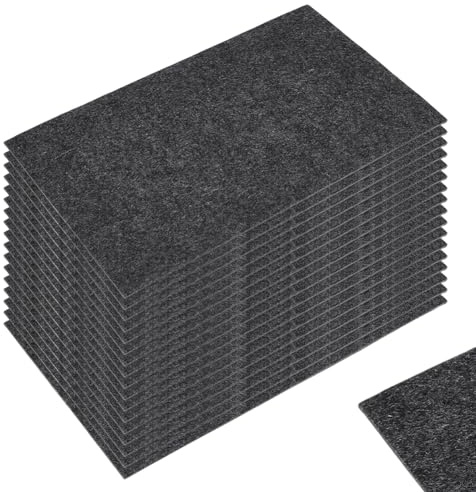 BENECREAT 16 Pcs 24-Cell Replacement Capillary Mats, 13 x 8 Inch/33x20cm Self-Watering Hydroponic Mats, Black Felt Mats for Indoor Gardening Greenhouse Plant Seed Starting