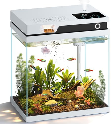 Vehipa Nano Aquarium 16L avec Distributeur Automatique de Nourriture