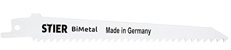 STIER Säbelsägeblatt, 5 Stück, Modell ST4016, Schnittlänge 130 mm, Zahnteilung 4,2 mm, ideal für präzises Zuschneiden von Holz und Metall, langlebig und effizient