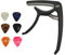 Ppanda Trigger Capo Capotastos for Acoustic Electric Guitars and Ukulele with 6 Picks