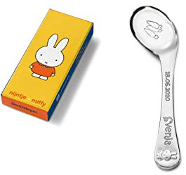 Zilverstad miffy Löffel Geburtslöffel mit Wunsch Gravur Kinder Besteck mit Name, Datum graviert Kaninchen Hase