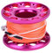 Dilwe Tauchen Reel Linie, 4 Farben Qualität 30 MT Mini Tauchen Aluminium Reel Spool Line mit Edelstahl Snap Bolt Haken(Rose Red) Sportinggoods Tauchen