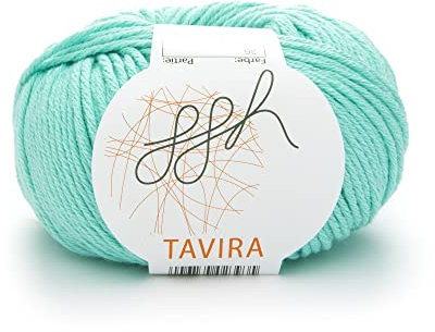 ggh Tavira - 100% Baumwolle - Lauflänge 80m auf 50g - Nadelstärke 4-5 - Wolle zum Stricken oder Häkeln geeignet - Farbe 036 - Helles Aquamarin
