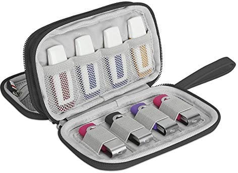 BUBM USB Flash Drive Case,Portable Waterproof Electronic Accessories Bag for Thumb Drive,Memory Stick,SD Card,Cable,6.30 x 3.54 x 1.77 Inch,Black