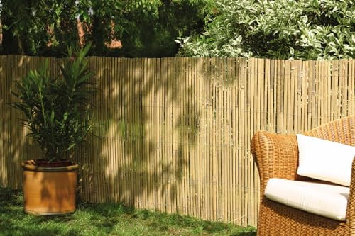 DE-COmmerce Bambus Zaun Sichtschutz CALAMA extra gehärtet (HxB) 120 x 500 cm Balkonsichtschutz, Gartenzaun, Sichtschutzzaun für Garten, Terrasse, Balkon