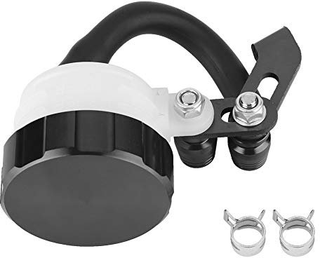 Clutch Fluid Reservoir, CNC Motorcycle Oil Cylinders Brake Reservoir Front Clutch Tank Fluid Bottle(Blue Black Silver)(Black) Oil Cup Fluid Bottle Reservoir Clutch Pump Tank