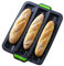 iPstyle Silicone Baguette Pan Non-stick French Bread Baking Mould, 3 Wave Loaves Loaf Bake Mold Toast Cooking Bakers Roll Pan Sandwich Mold French Baguette Bread(Grey A)