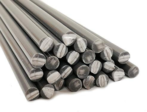 Lot de 25 fils de soudure en plastique PVC U dur 5 mm - Rond - Gris