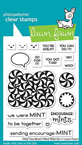 Lawn Fawn LF2682 How You Bean? Mint Add-On 3x4 Clear Stamp Set