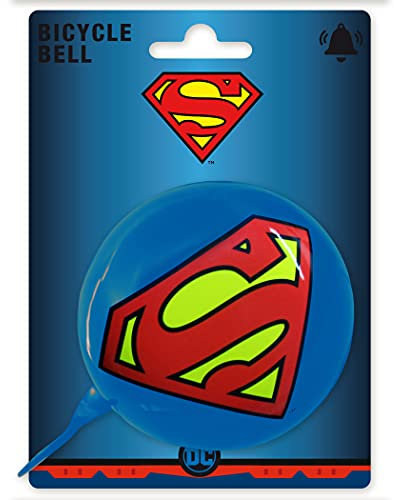 Logoshirt®DC Superman Logo Fahrradklingel Groß Ø 80 mm I Motiv Klingel Fahrrad Retro I aus massivem Stahl I Lizenziertes Originaldesign