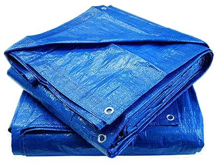 Clothing Estates - BLUE TARP SHEET Tarpaulin Camping Strengthened Waterproof Heavy Duty Lightweight 60 g/sm Farm Agricultural Equipment Garden Body Shop Garage Car Cover (4 x 6 m / 13' x 20')
