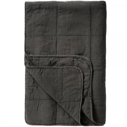 IB Laursen - Tagesdecke, Quilt - Vintage Thunder Grey - Baumwolle - Farbe: dunkelgrau - 180 x 130 cm
