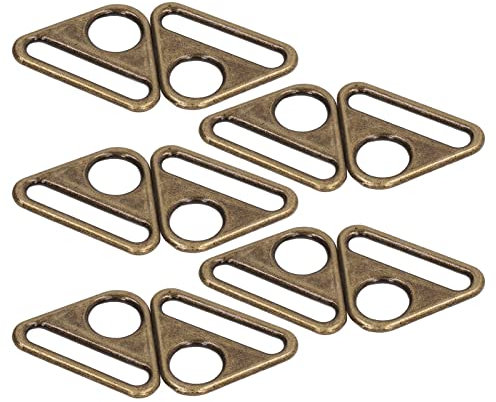 10 Stück 38mm Versteller Dreieck mit Stange Swivel Clip O Ring Schnalle Cast Geldbörse Hardware für Geldbörsen Schlüsselanhänger Handtaschen[Bronze] Spannschlösser