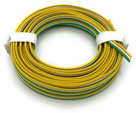 BELI-BECO L318/25 Kabel - Kupferlitze 3 x 0,14 mm² (1x18x0,10 mm) - Drillingsleitung - 25 m Ring (Trix-Farben: Gelb-Weiß-Grün)