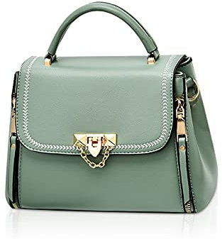 NICOLE & DORIS Damen Handtaschen Klein Tasche Elegante Frauen Umhängetasche Designer Schultertaschen PU Leder Messenger Bag Tragetasche Damen mit Abnehmbar Schultergurt Grün