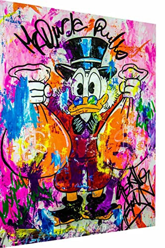 Magic Canvas Art Dagobert Duck Pop Art Leinwandbild 1- teilig Hochwertiger Kunstdruck Wandbilder – B8100, Größe: 60 x 40 cm