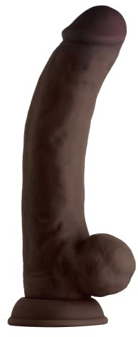 Shaft Model C 24,13 cm Liquid Silicone Dong With Balls Mahogany Black