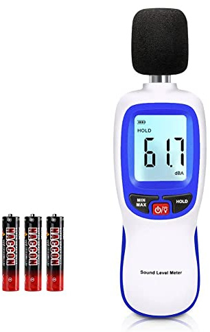 Decibel Meter, Portable SPL Meter (Sound Pressure Level Meter), Digital Noise Meter, Range 30-130dB(A) db Meter, Noise Volume Measuring Instrument, Sound Monitoring Tester (Battery Included) Blue