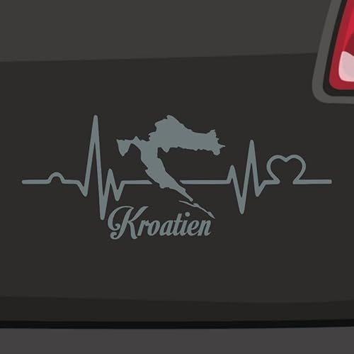 Herzschlag Kroatien Aufkleber -6 Größen 21 Farben- Zagreb Urlaub Adria Hrvatska