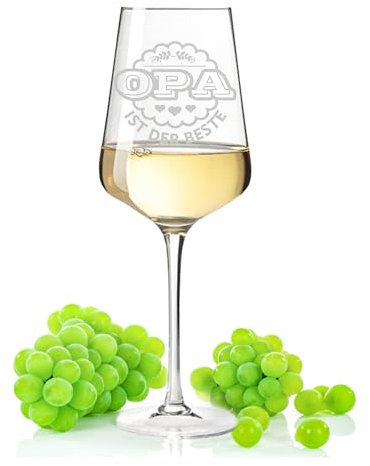 Leonardo Weinglas mit Gravur - Opa ist der Beste - Herzliche Geschenkidee für Opa - Geschenke für Großvater zum Geburtstag Muttertag oder zu Weihnachten - Farbe: Puccini