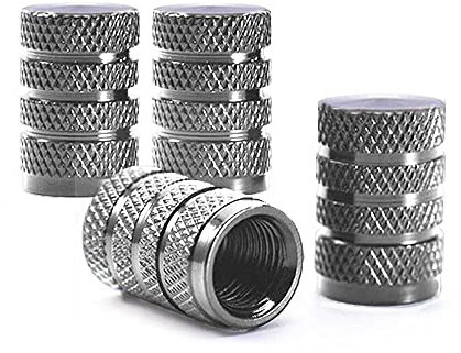 OcioDual 4 Ventile aus Metall Ventilkappen Kreis Silber fur Autos Moto Rader Radventilkappe KFZ PKW Car Reifen Autoventil Kappen Reifenventilkappen Autoventilkappen Ventil Kappe Valve Caps