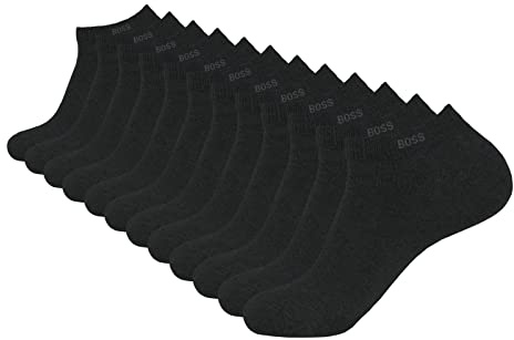 BOSS Herren Sneaker Socken Business Socks AS Uni CC 6 Paar, Farbe:Grau, Größe:39-42, Artikel:-012 charcoal